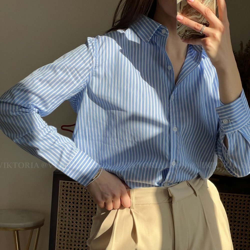 Blue striped shirt